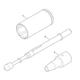 STIHL 0812-190-1007 Stecknuss lang SW27, 1/2" positie 1 technische tekening