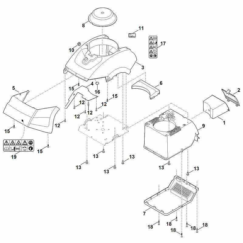 STIHL 6012-780-6100 Auswurfverlängerung positie 5 technische tekening