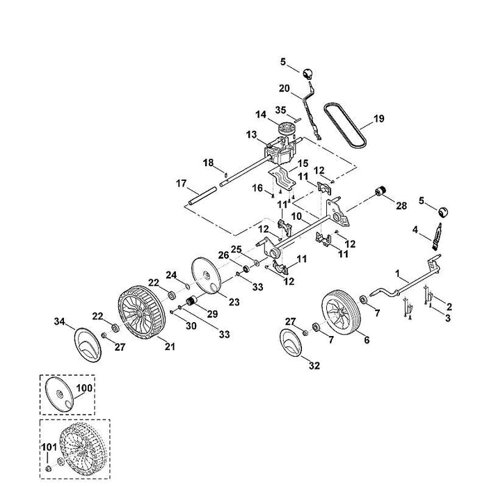 STIHL 6356-704-1200 Achshalter positie 2 technische tekening