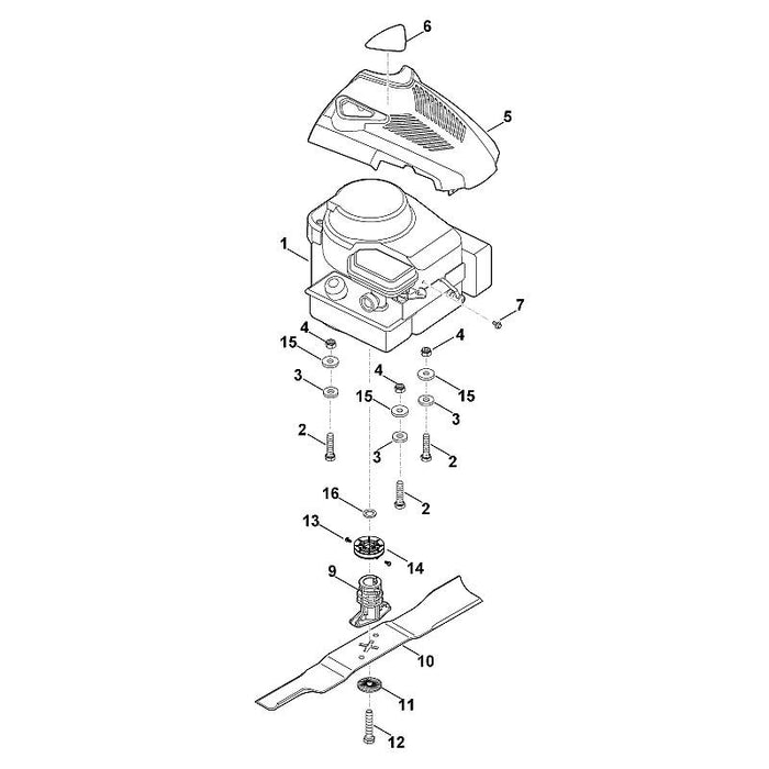 STIHL 6356-702-0101 Messer positie 10 technische tekening