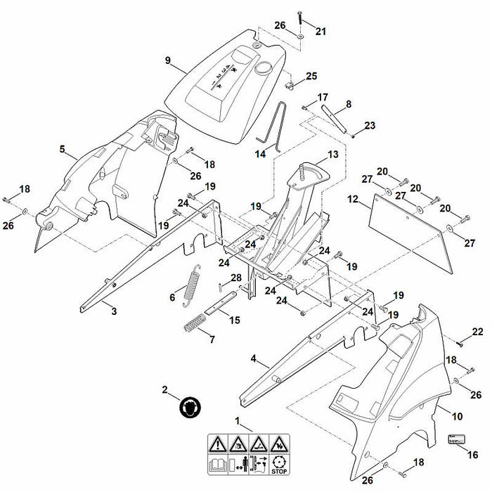 STIHL 6380-760-4215 Konsole positie 13 technische tekening