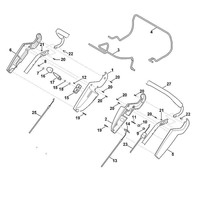 STIHL 6375-700-7517 Seilzug positie 13 technische tekening