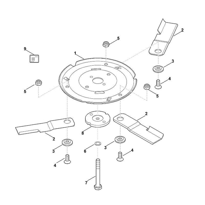 STIHL 9007-346-9037 Sechskantschraube 3/8"x31/2" positie 7 technische tekening