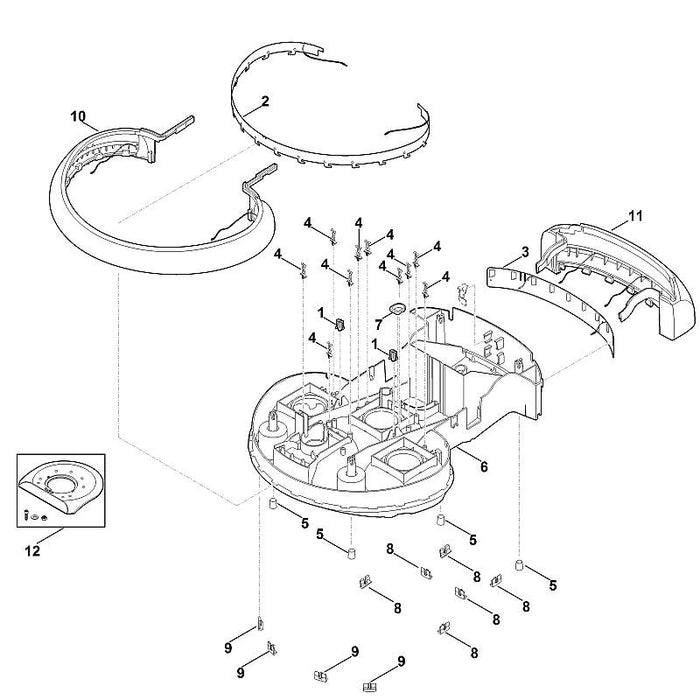 STIHL 6385-760-7300 Stoßstange positie 10 technische tekening