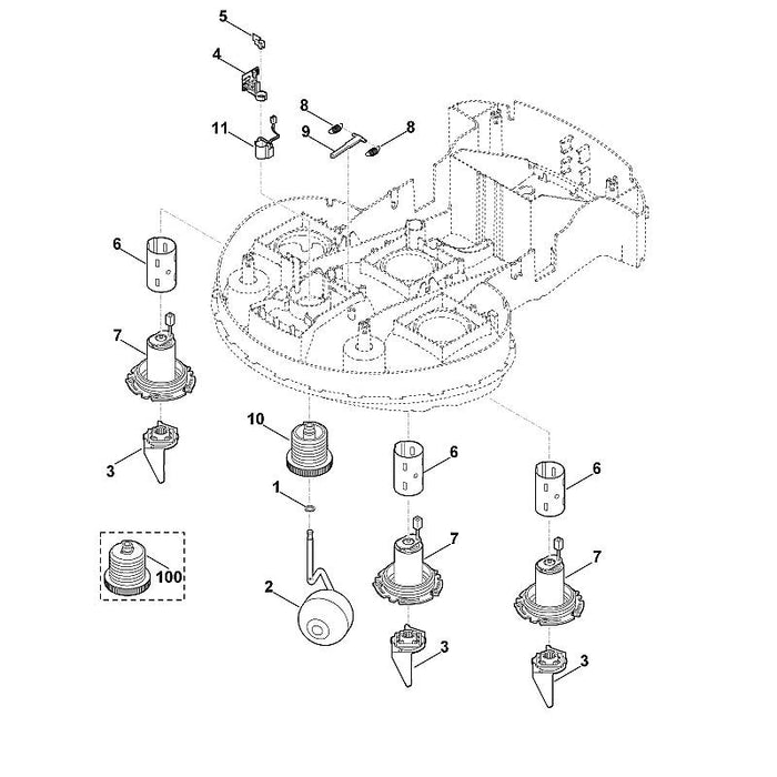 STIHL 6385-430-5231 Platine positie 4 technische tekening