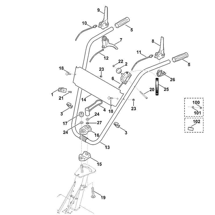 STIHL 6380-700-7514 Seilzug positie 10 technische tekening
