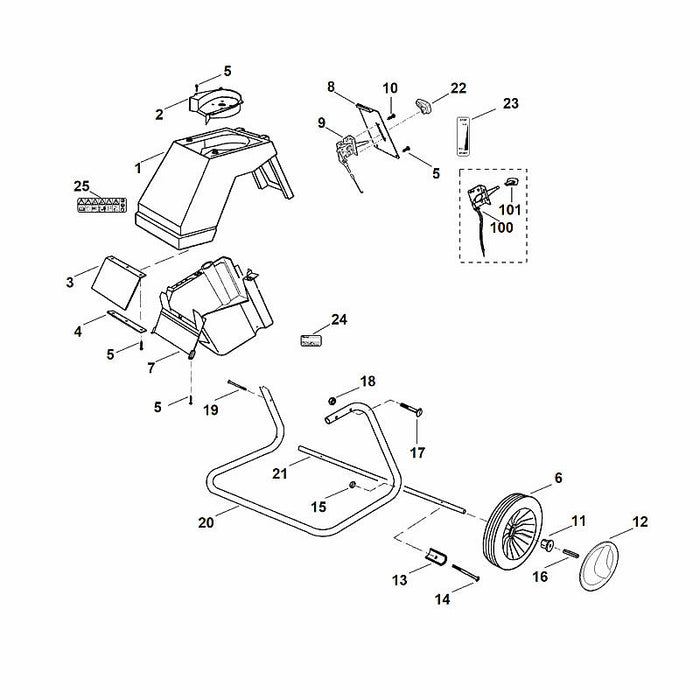STIHL 4201-703-2800 Stopfen positie 11 technische tekening