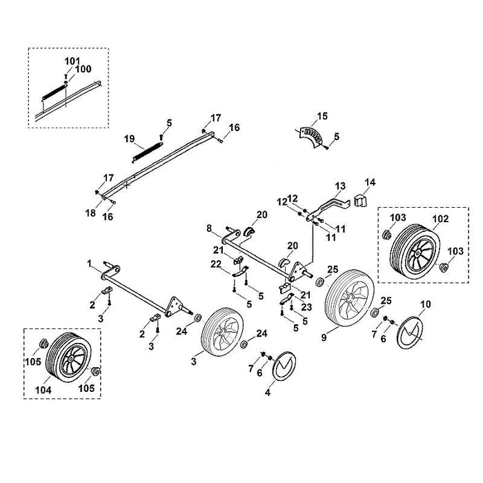 STIHL 6375-704-0301 Radkappe positie 10 technische tekening