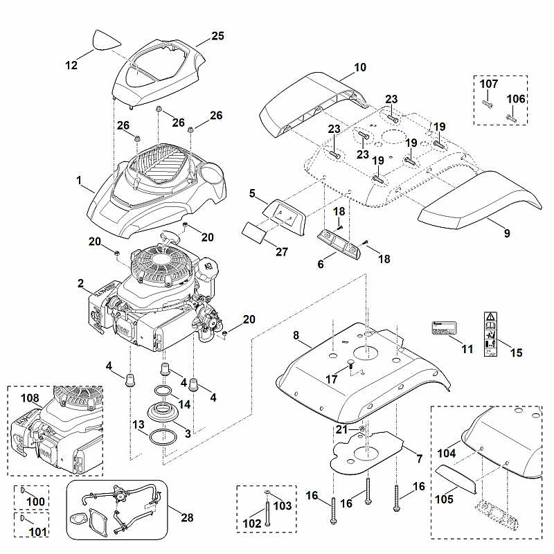 STIHL 6241-967-3820 Typenbezeichnung HB 585 positie 12 technische tekening