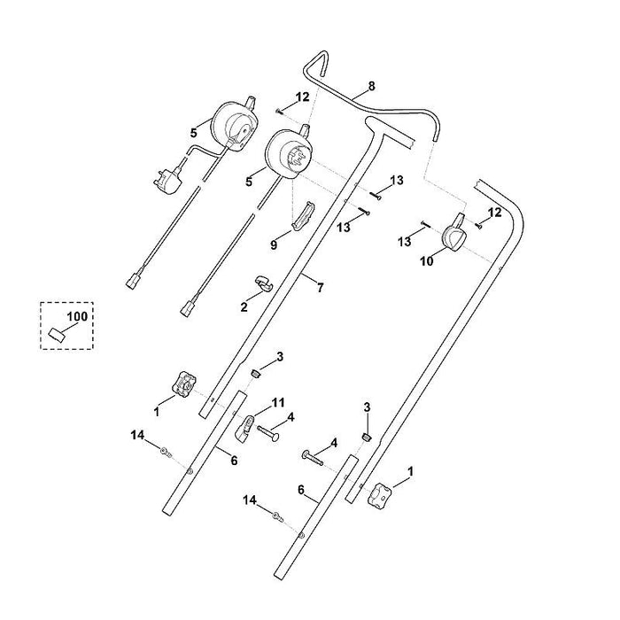 STIHL 6320-430-0410 Totmannschalter EUR positie 5 technische tekening