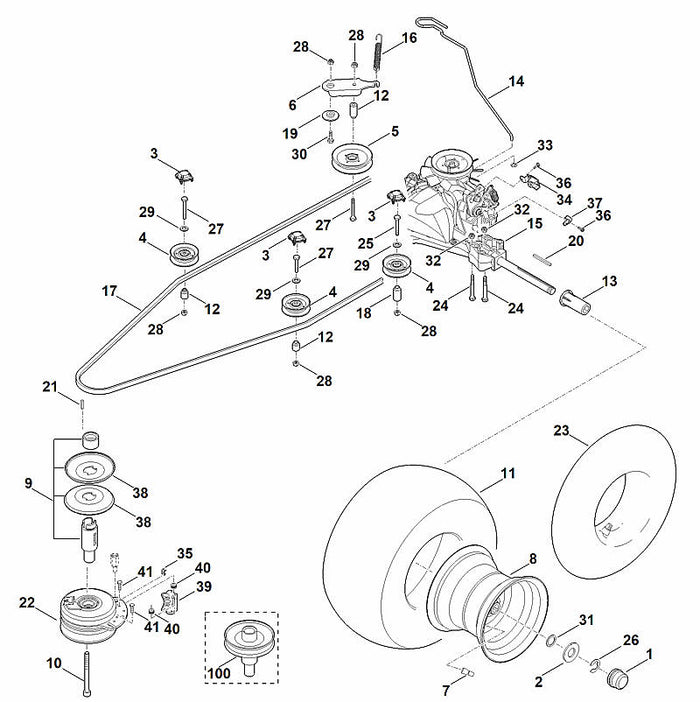 STIHL 9045-348-9052 Zylinderschraube 7/16"x5,5" positie 10 technische tekening
