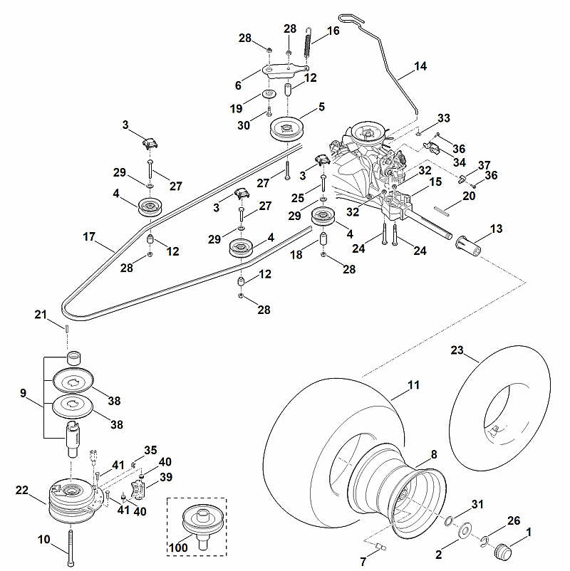 STIHL 6170-007-1006 Satz Umbau (Umlenkrolle und Spannrolle) positie 5 technische tekening
