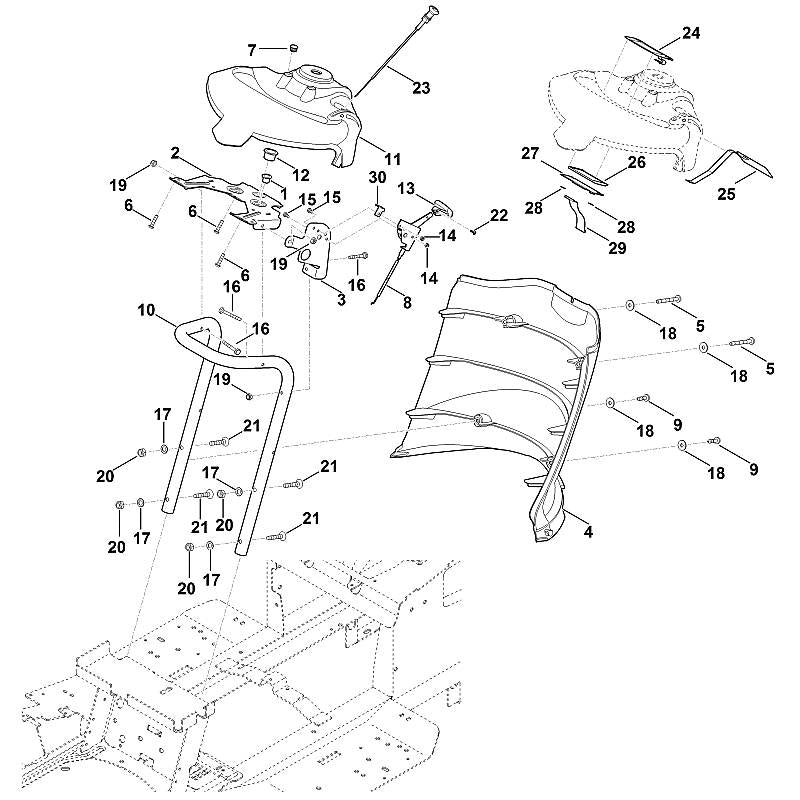 STIHL 6170-780-4011 Armaturenbrett kpl. positie 11 technische tekening