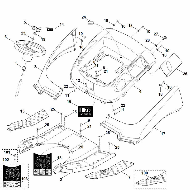STIHL 6170-780-2090 Abdeckung kpl. positie 2 technische tekening