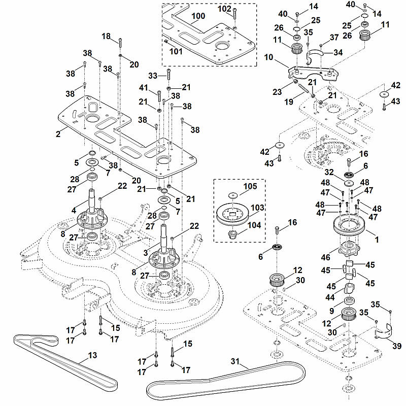 STIHL 6170-701-5111 Lagerplatte positie 2 technische tekening