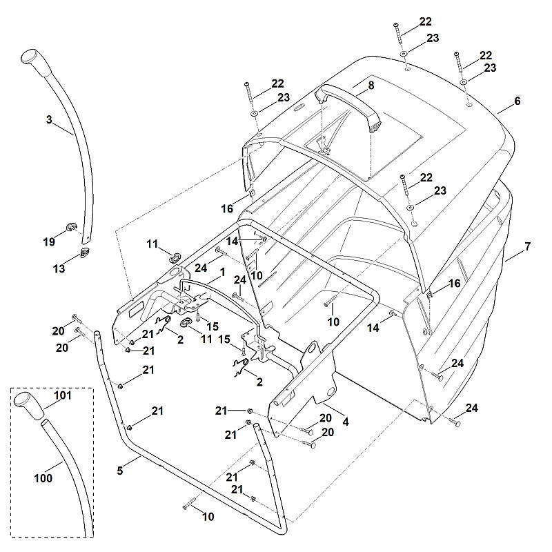 STIHL 6170-706-3400 Deckel positie 6 technische tekening