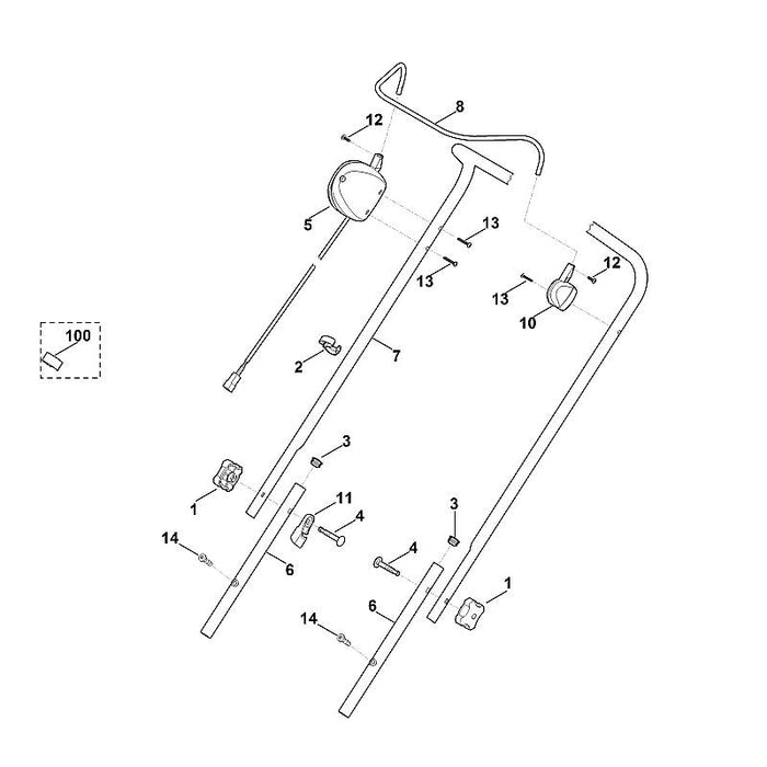 STIHL 6320-430-0400 Totmannschalter positie 5 technische tekening