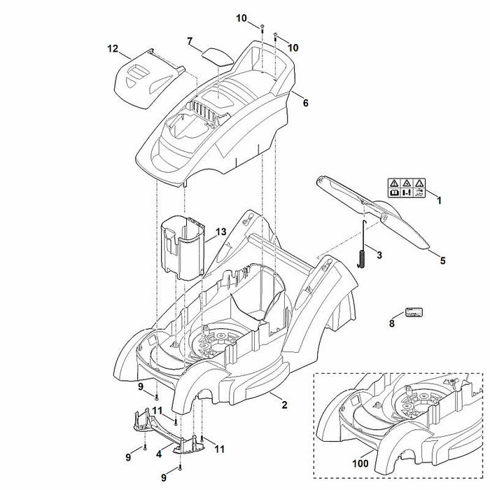 STIHL 6320-967-3820 Typenbezeichnung MA 339 positie 7 technische tekening