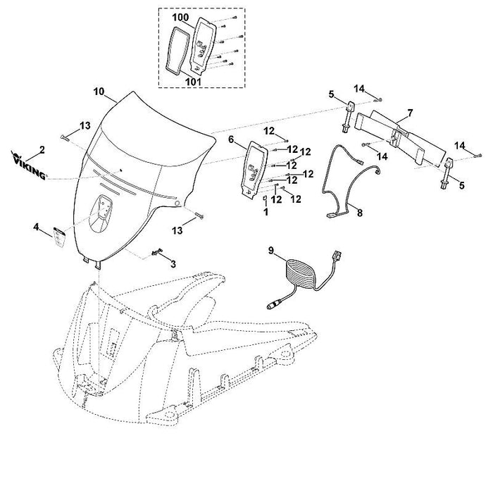 STIHL 6385-706-0701 Abdeckung positie 10 technische tekening