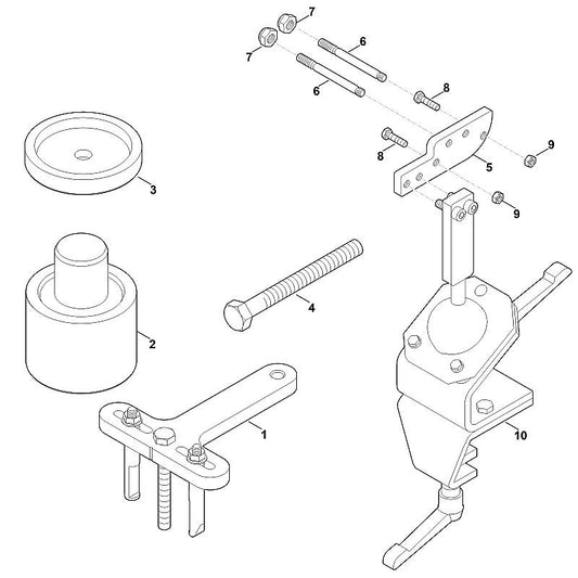 STIHL 0000-890-4502 Abzieher positie 1 technische tekening