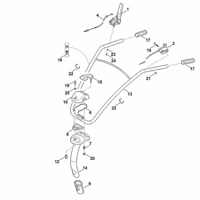 STIHL 9110-391-1880 Flachkopfschraube M8x35 positie 19 technische tekening