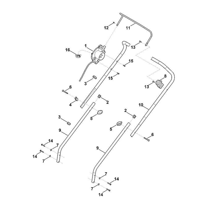 STIHL 6311-967-4400 Aufkleber positie 16 technische tekening