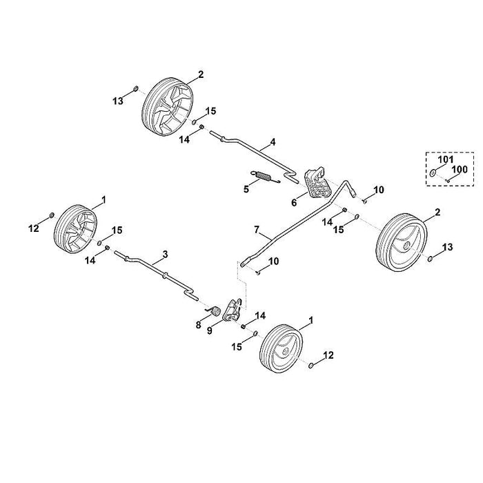 STIHL 6311-703-5100 Zugfeder positie 5 technische tekening