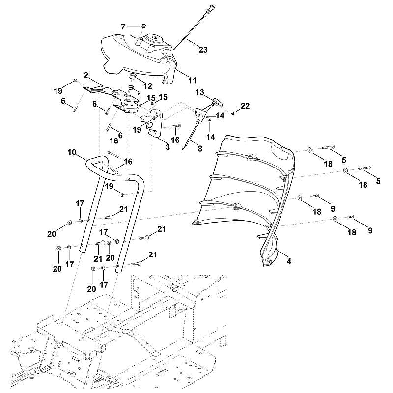 STIHL 6165-706-6200 Armaturenbrett positie 11 technische tekening