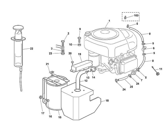 STIHL 0000-988-9100 Schlauchschelle positie 5 technische tekening