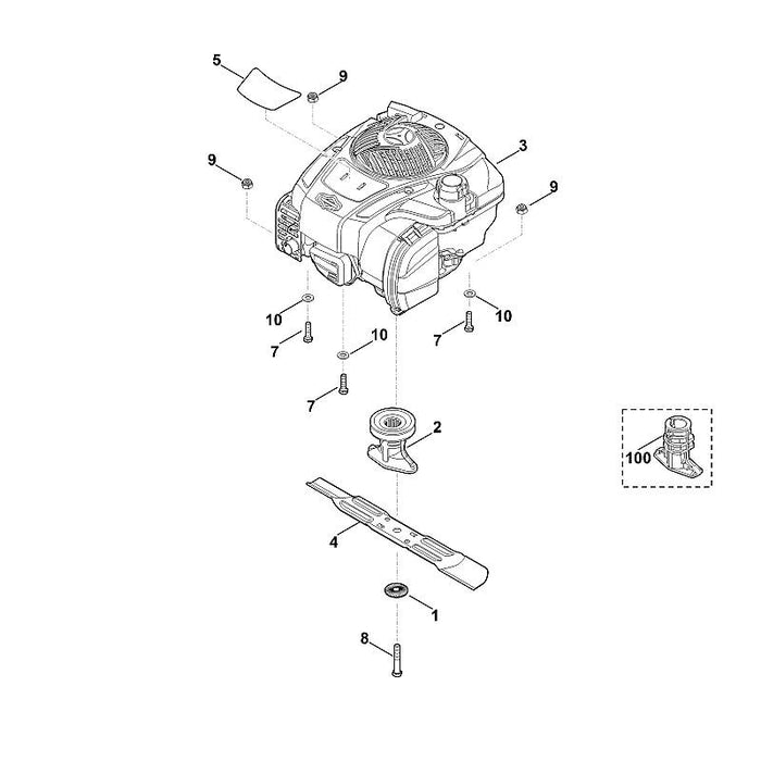 STIHL 6371-967-3801 Typenbezeichnung MB 253 positie 5 technische tekening