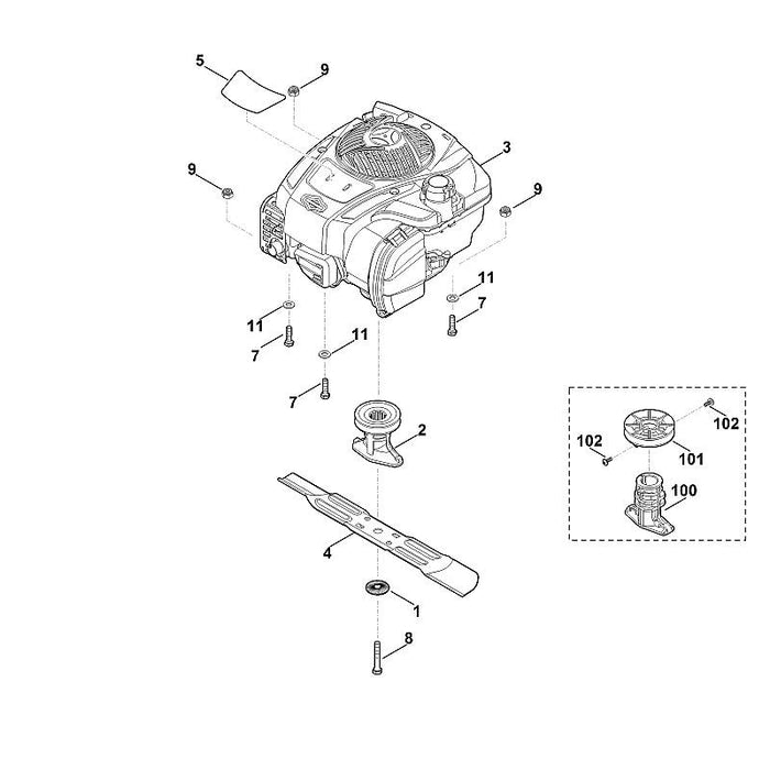 STIHL 6371-967-3811 Typenbezeichnung MB 253 T positie 5 technische tekening