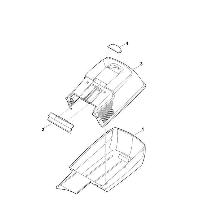 STIHL 6371-708-8000 Klappe positie 2 technische tekening