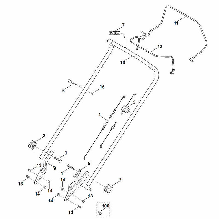 STIHL 6350-700-7515 Seilzug positie 4 technische tekening
