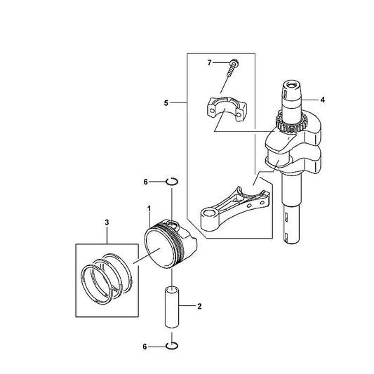 STIHL 0001-030-0403 Kurbelwelle positie 4 technische tekening
