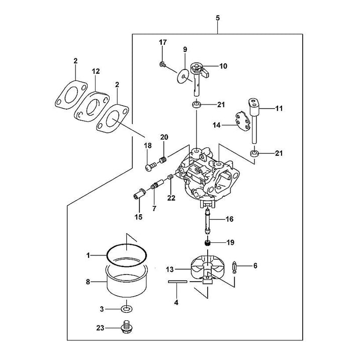 STIHL 0001-120-0604 Vergaser kpl. positie 5 technische tekening