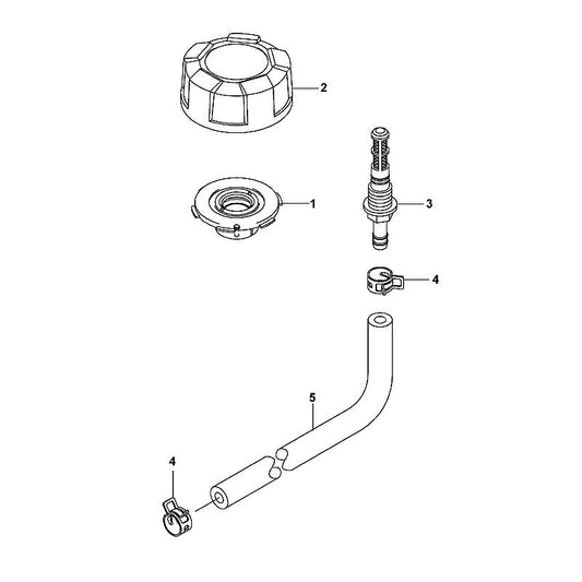 STIHL 0001-353-9100 Stutzen positie 3 technische tekening