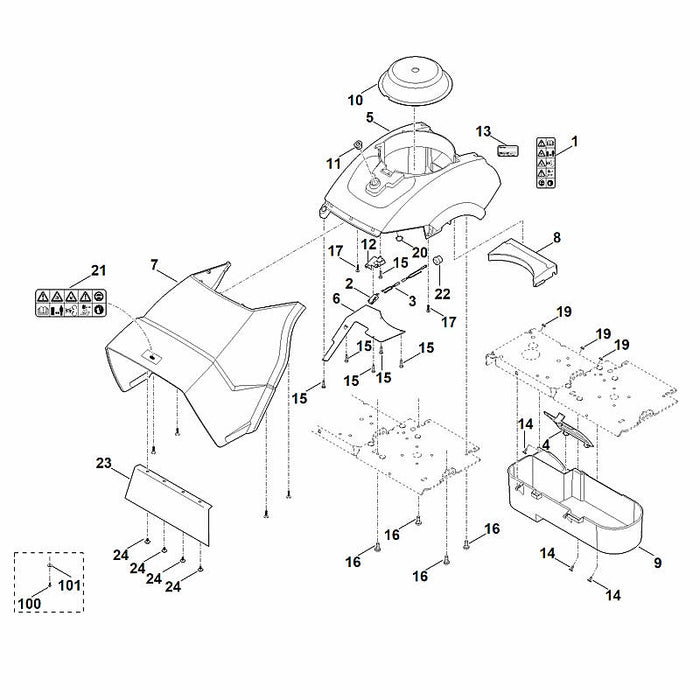 STIHL 9220-260-0700 Sechskantmutter M5 positie 19 technische tekening