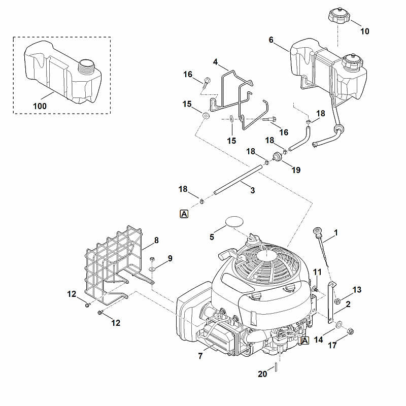 STIHL 6012-967-3831 Typenbezeichnung GB 460 C positie 5 technische tekening