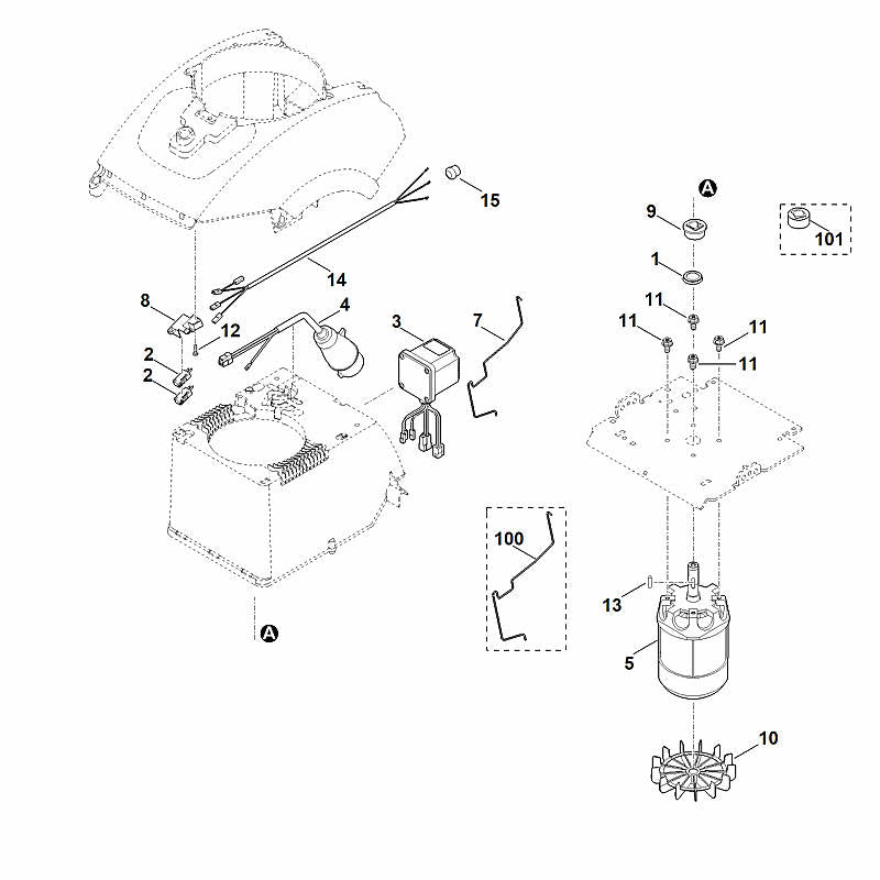 STIHL 6012-440-1900 Leitung positie 14 technische tekening