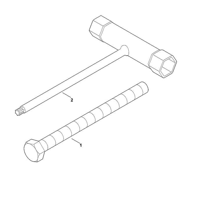 STIHL 9008-319-3700 Sechskantschraube M14x130 positie 1 technische tekening