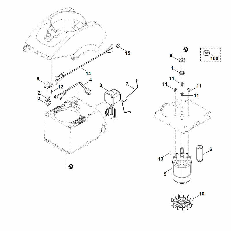 STIHL 6012-440-2000 Anschlussleitung positie 4 technische tekening
