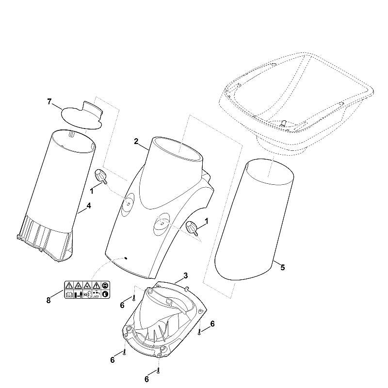 STIHL 6011-701-7910 Trichterunterteil positie 2 technische tekening