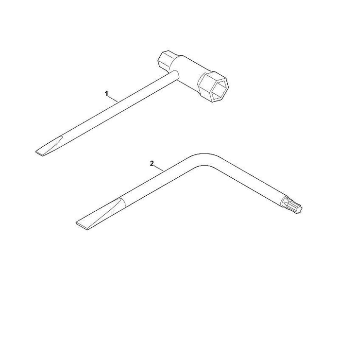 STIHL 0812-370-1003 Schraubendreher T25x90x70 positie 2 technische tekening