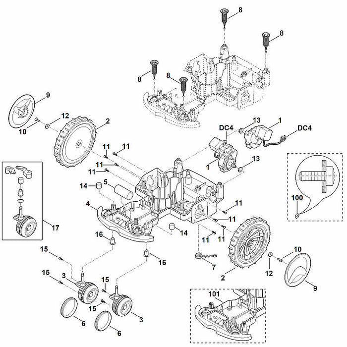 STIHL 9302-929-4540 Kappe positie 14 technische tekening