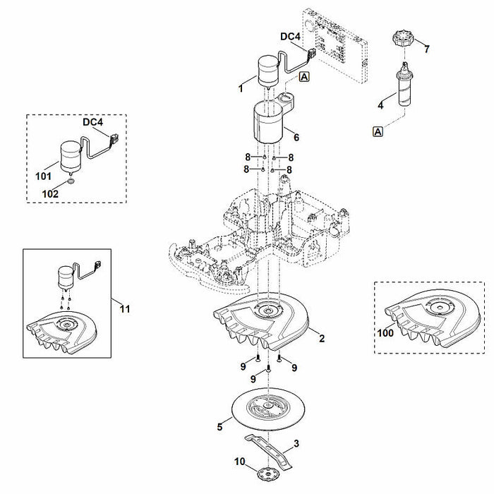 STIHL 9104-003-4430 Schneidschraube P6x20 positie 9 technische tekening