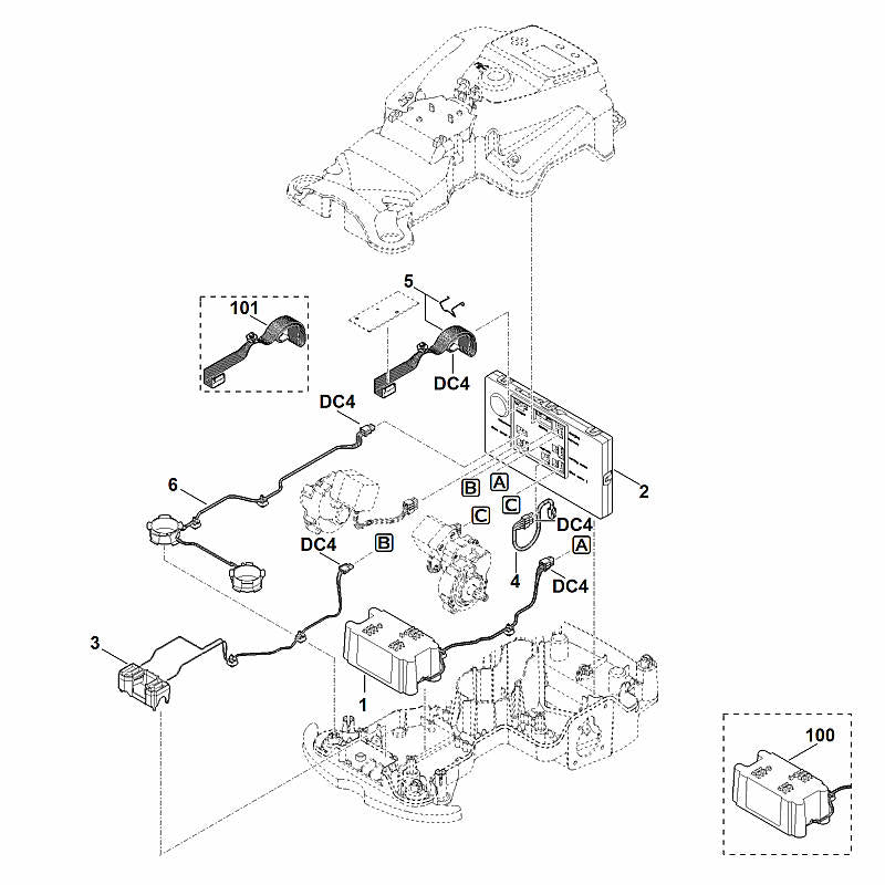 STIHL 6301-430-1478 Elektronikmodul positie 2 technische tekening