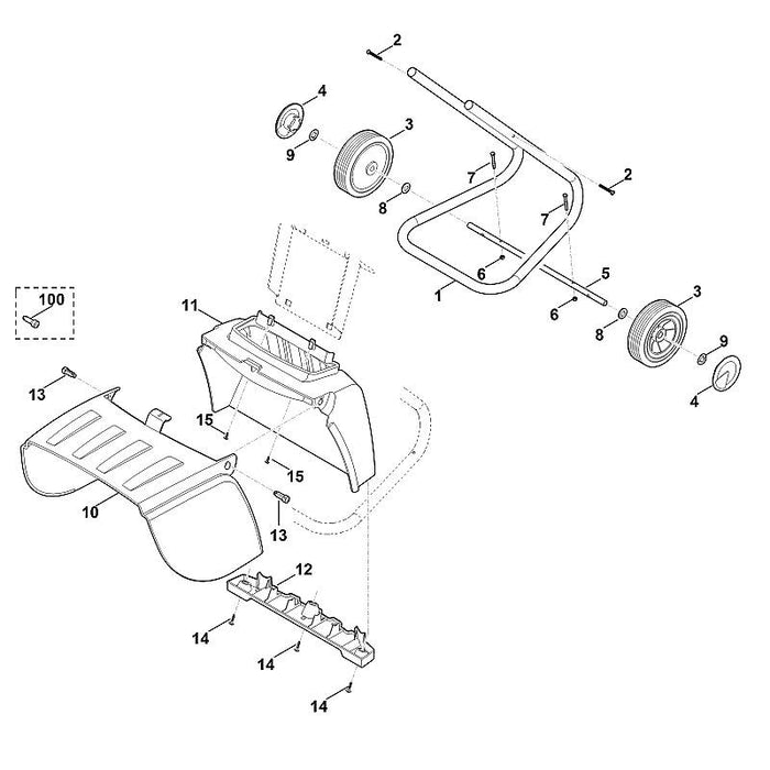 STIHL 9104-003-4297 Schneidschraube P5x40 positie 2 technische tekening