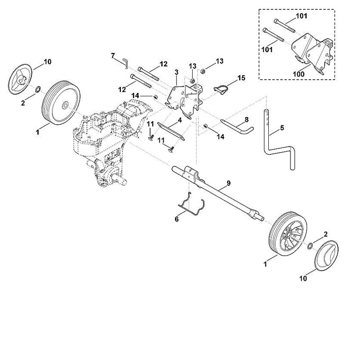 STIHL 9396-021-3800 Klappsplint 8x50 positie 15 technische tekening