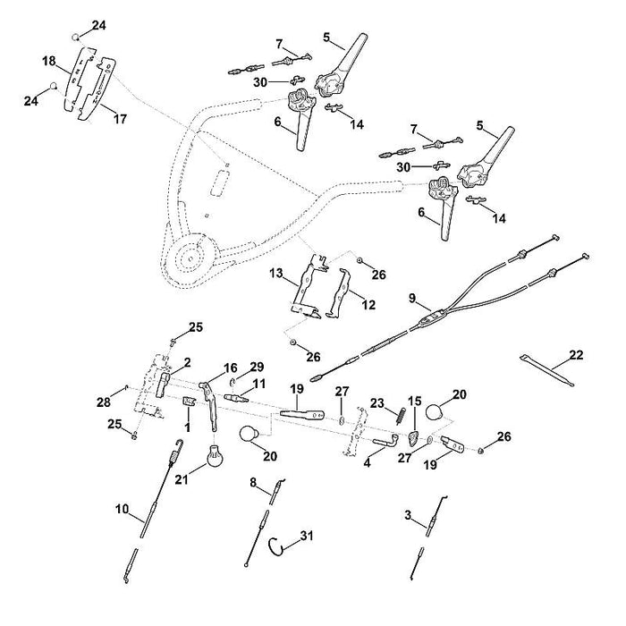 STIHL 6375-760-1520 Schalthebel positie 16 technische tekening