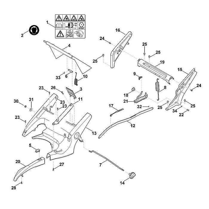 STIHL 6375-703-0921 Achse positie 6 technische tekening